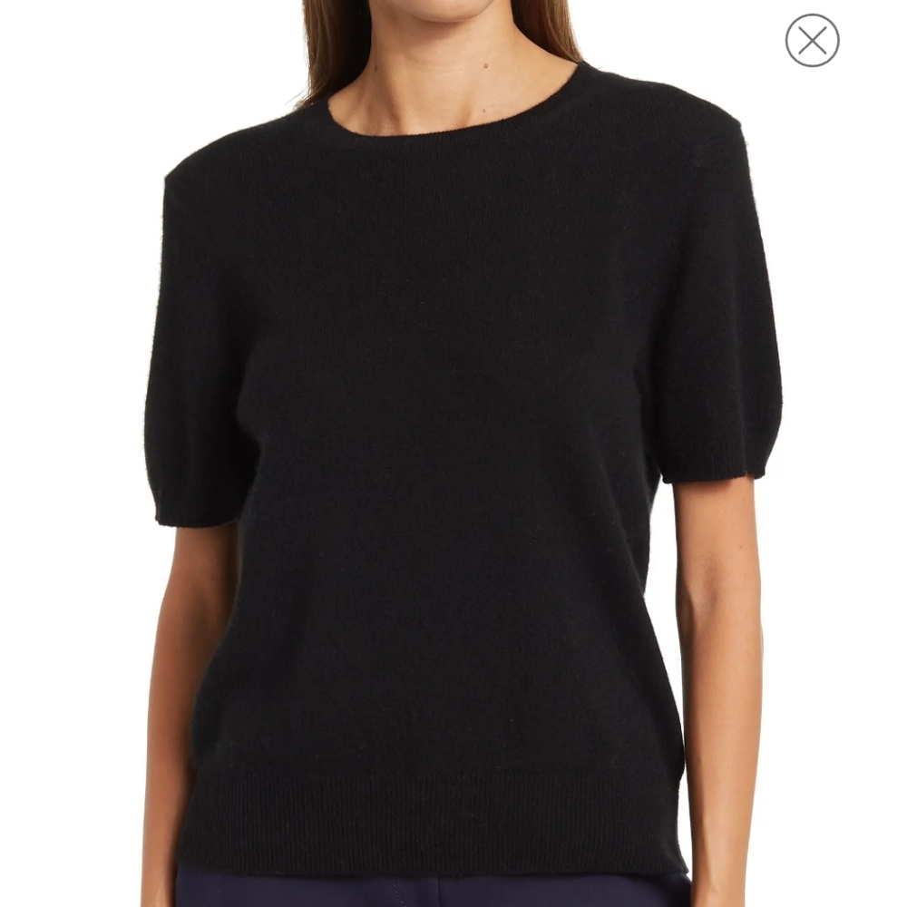 Neiman Marcus Short Sleeve Cashmere Sweater Medium